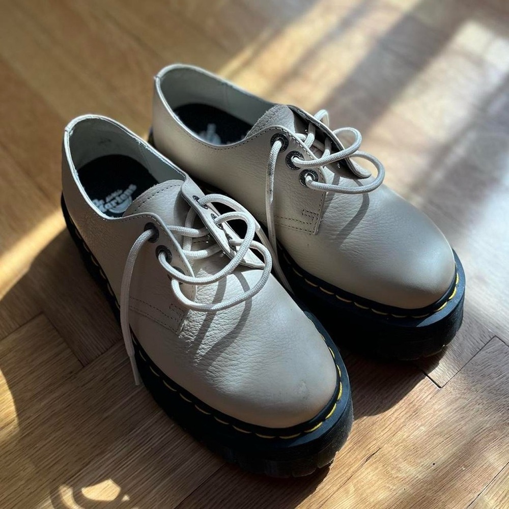 Dr. Martens Cream Flats with Chunky Sole